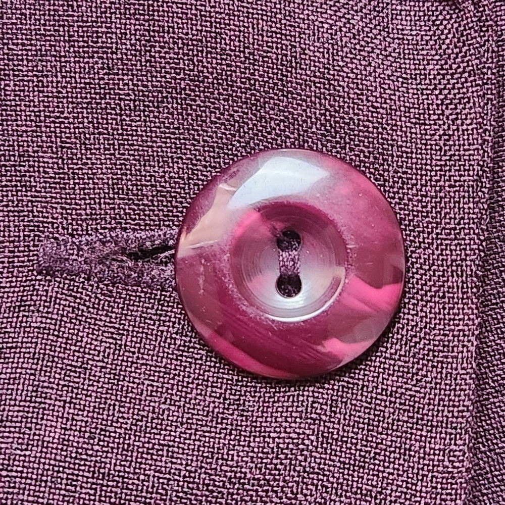 Vintage Blazer and Dress Set Plum color Collared blazer Shift dress Tailored fit - Picture 11 of 16